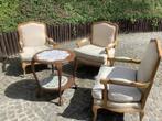 3 zetels + eiken bijzettafel, Ophalen, Hout, Gebruikt, Eenpersoons