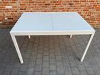 Table blanche robuste avec verre 125 cm x 85,5 cm, Maison & Meubles, Tables | Tables à manger, 100 à 150 cm, Quatre personnes