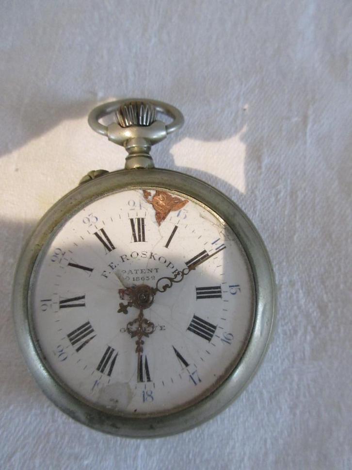 F.E. ROSKOPF zakhorloge Patent 18632 Exposition Universelle, Handtassen en Accessoires, Horloges | Antiek, Zakhorloge, Ophalen