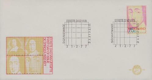 1977 - NEDERLAND - FDC Baruch de Spinoza + 'S GRAVENHAGE, Postzegels en Munten, Postzegels | Nederland, Postfris, Na 1940, Verzenden