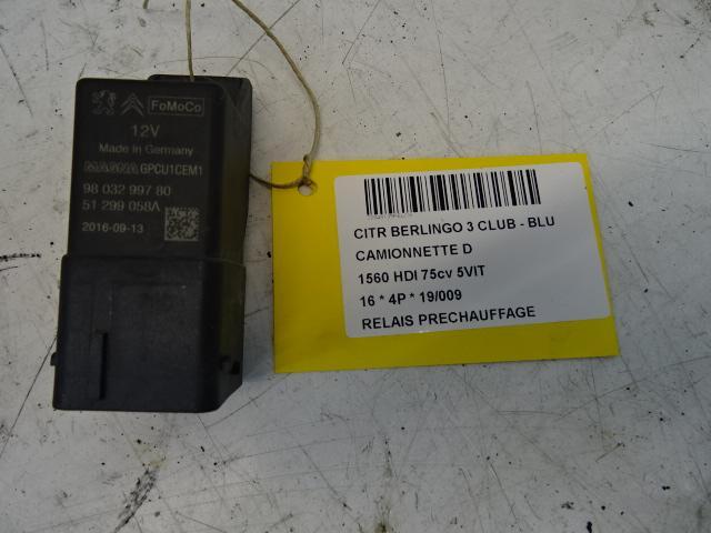 RELAIS BOUGIE PRECHAUFFAGE Citroën Berlingo (9803299780), Autos : Pièces & Accessoires, Électronique & Câbles, Citroën, Utilisé