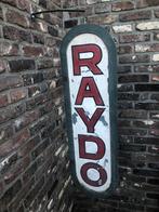RAYDO reclamebord dubbelzijdig (metaal-hout), Verzamelen, Merken en Reclamevoorwerpen, Ophalen of Verzenden, Gebruikt, Reclamebord