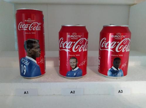 Verzameling 3x Coca-Cola Blikjes Equipe de France Euro 2016, Verzamelen, Merken en Reclamevoorwerpen, Gebruikt, Overige typen