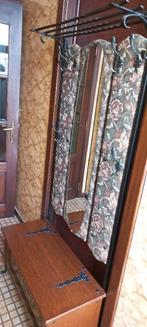 Kapstok met spiegel en opbergbak -retro object., Ophalen, Gebruikt, Staande kapstok, 150 tot 200 cm