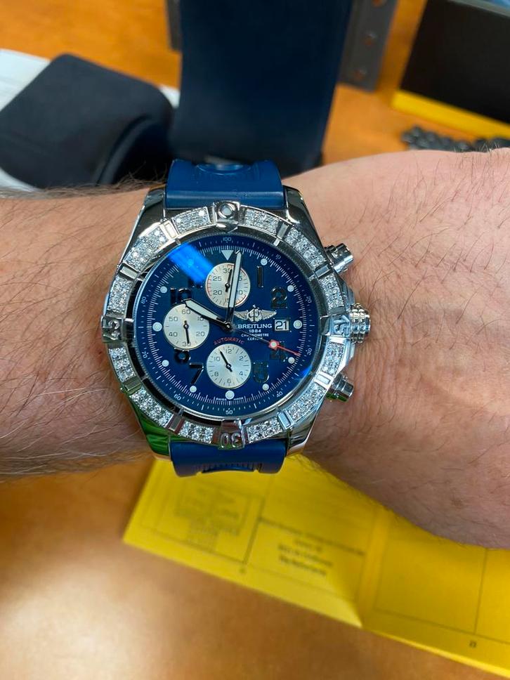 Breitling Avenger 48 mm Diamant Automatic, Handtassen en Accessoires, Horloges | Heren, Zo goed als nieuw, Breitling, Ophalen of Verzenden