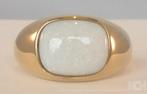 Nieuwe gouden Heren (pink)ring met witte Opaal, Handtassen en Accessoires, Ringen, 18 tot 19, Verzenden, Wit, Heer