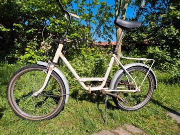 Retro witte plooifiets, Fietsen en Brommers, Ophalen, Gebruikt