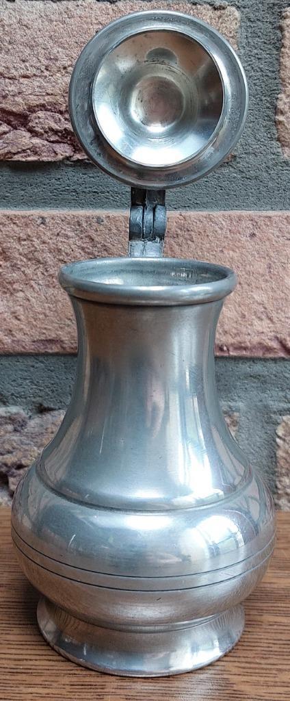 Tinnen kannetje met deksel - Peltro Puro - 95% Tin - € 9, Antiek en Kunst, Antiek | Tin, Ophalen of Verzenden