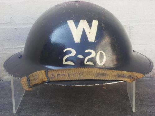 Casque britannique Mk-II 1939 Warden du Air Raid Precautions, Verzamelen, Militaria | Tweede Wereldoorlog, Landmacht, Helm of Baret