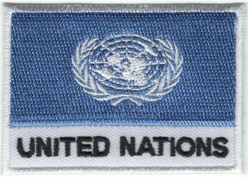 United Nations vlag stoffen opstrijk patch embleem, Collections, Vêtements & Patrons, Neuf, Envoi