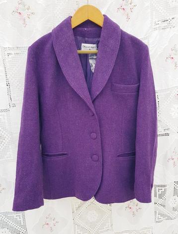 Vintage paarse wollen blazer (België) 🍇 beschikbaar voor biedingen