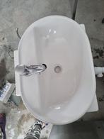 Lavabo en céramique avec robinet mitigeur ensemble complet, Ophalen, Gebruikt, Kraan