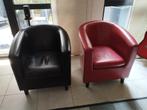 Rood en Zwart stoelen, Twee, Modern, Gebruikt, Stof