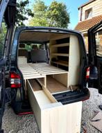 Volkswagen transporter T5.1 LWB campervan 3 zit, Auto's, Voorwielaandrijving, Stof, 4 cilinders, Grijs