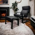 Vintage Deense lounge relax chair / fauteuil  met voetbank, Antiek en Kunst, Ophalen of Verzenden