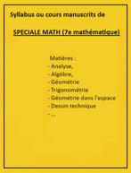 Cours de spéciale mathématique (7e secondaire), Livres, Enlèvement, Utilisé, Autres niveaux