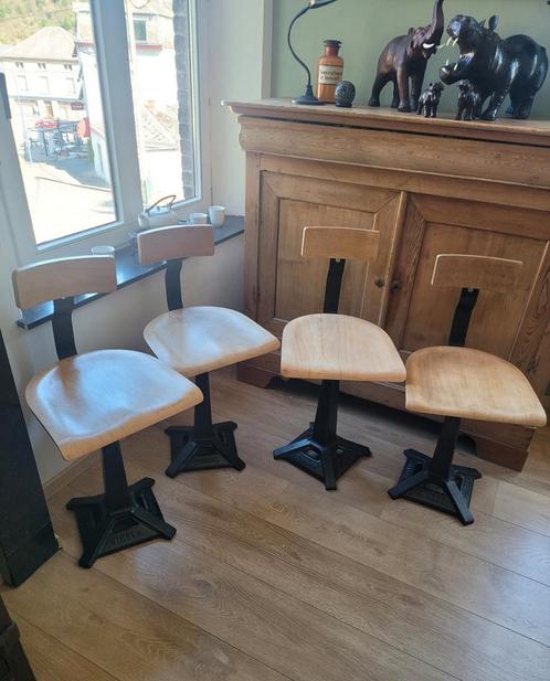 4 Vintage Singer industriële werkplaatsstoelen, Antiek en Kunst, Antiek | Meubels | Stoelen en Sofa's, Ophalen