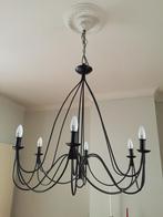 Zwarte ijzeren kroonluchter, Huis en Inrichting, Ophalen, Gebruikt, Metaal, Landelijk
