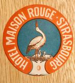Hôtel Maison Rouge Strasbourg - Etiquette cigogne Label 208, Enlèvement ou Envoi