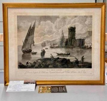 Claude Joseph Vernet (1714-1789) La Mer Calme Engraving ART beschikbaar voor biedingen