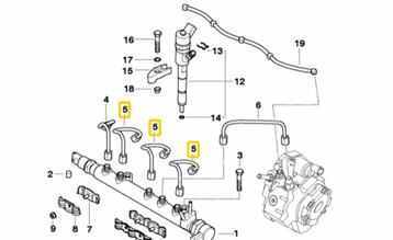 Hogedruk leiding cilinder 2 tot 4 mini R50 oe 13537791115 or