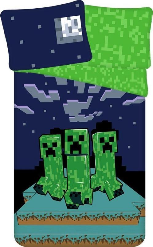 Minecraft Dekbedovertrek 140x200 cm Katoen - Sleep Tight, Kinderen en Baby's, Kinderkamer | Beddengoed, Nieuw, Dekbedovertrek