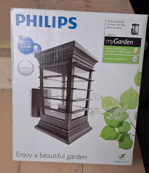 Philips wandlamp MyGarden zwart, Tuin en Terras, Buitenverlichting, Zo goed als nieuw, Wandlamp, Aluminium, Ophalen