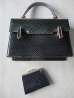 sac à main vintage en cuir de serpent + porte-monnaie, Handtassen en Accessoires, Tassen | Damestassen, Ophalen of Verzenden, Gebruikt