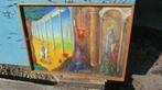 Peinture sur panneau en bois "Joseph, Marie et l'enfant" ?, Antiquités & Art, Enlèvement ou Envoi