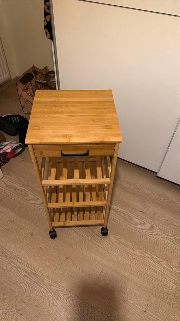 Houten opbergrekje, Huis en Inrichting, Woonaccessoires | Wandplanken en Boekenplanken, Zo goed als nieuw, Ophalen