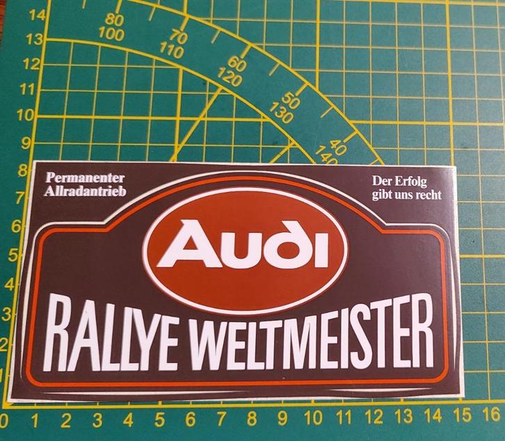 Sticker Audi Rallye Weltmeister, Verzamelen, Stickers, Ophalen of Verzenden
