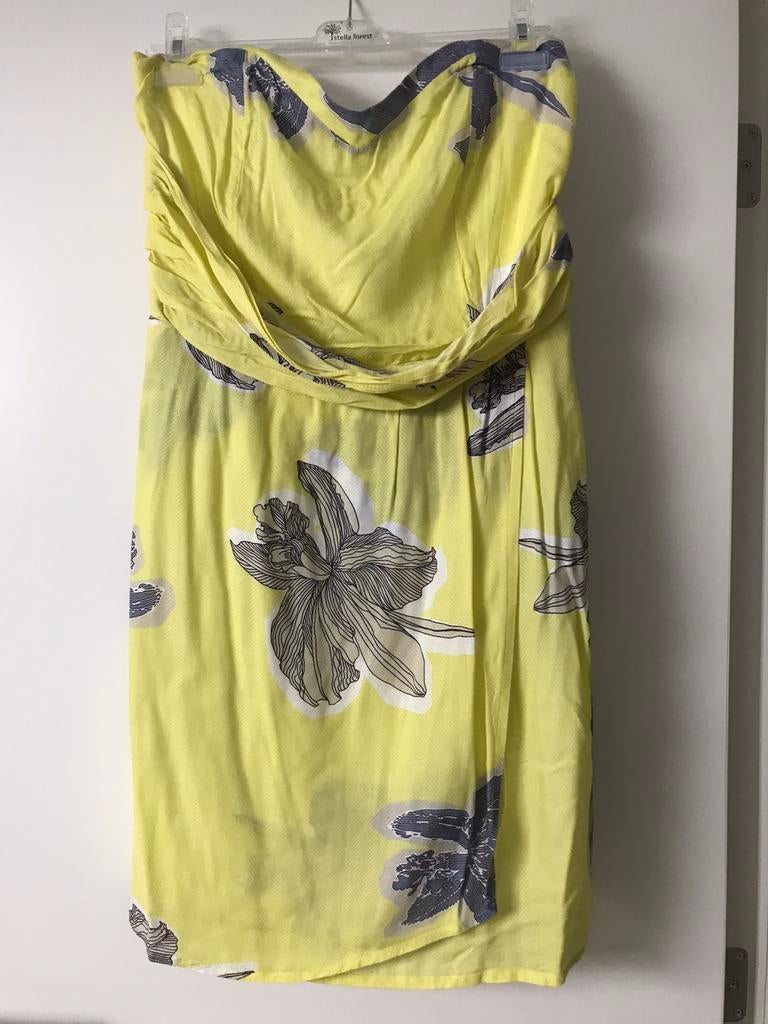 Garcia gele bustierjurk met patroon, maat L, Garcia, Zo goed als nieuw, Geel