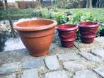 1 Italiaanse Terracotta pot + 2 kleine bloempotjes, Tuin en Terras, Bloempotten, Terracotta, Ophalen