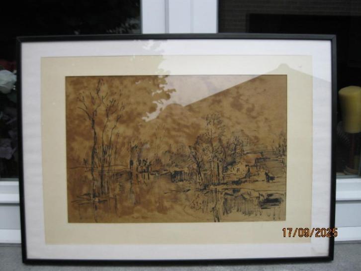 Inkttekening Albert Saverijs, Antiek en Kunst, Kunst | Tekeningen en Fotografie, Ophalen