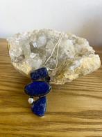 Collier en lapis-lazuli avec perles et topazes, Bleu, Argent, Enlèvement ou Envoi, Avec pendentif