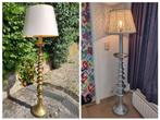 2 Lampes en laiton sur pied doré et argenté, Comme neuf, Enlèvement ou Envoi