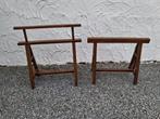 2 verstelbare houten schragen voor tafel / bureau, Ophalen, Gebruikt
