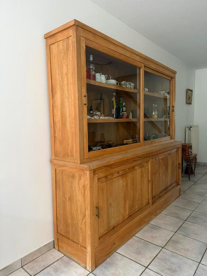 Vitrinekast in teak, Huis en Inrichting, Kasten | Buffetkasten, Gebruikt, 150 tot 200 cm, 200 cm of meer, 25 tot 50 cm, Met deur(en)