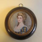 Portrait miniature ancien peint à la main dame 10, Antiquités & Art, Envoi