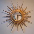 Miroir soleil 1970 en bois verre convexe C.D.V. stickers dos, Ophalen