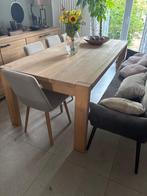 Table chêne clair massif, Maison & Meubles, 75 cm ou plus, Teck, 200 cm ou plus, 100 à 150 cm