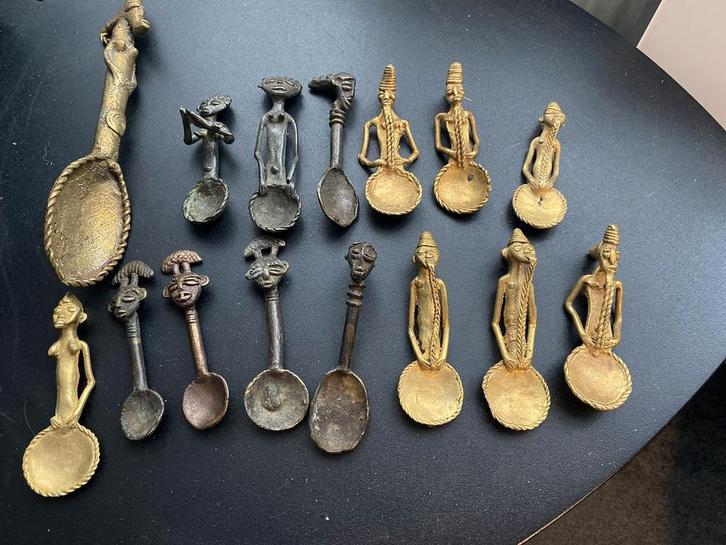 15 Ashanti Goudgewicht Brons - Bronzen Lepels - Ghana, Antiek en Kunst, Antiek | Brons en Koper, Brons, Ophalen of Verzenden