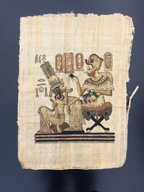 Grote Papyrus (65 x 45 cm) : ' Farao's koppel ', Huis en Inrichting, Woonaccessoires | Schilderijen, Tekeningen en Foto's, Nieuw