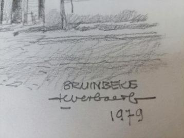 Schellebelle kerk Bruinbeke originele tekening  H. Verbaere beschikbaar voor biedingen