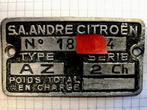 2CV chassisplaatje 1955 ribbel-eend, Auto-onderdelen, Ophanging en Onderstel, Ophalen of Verzenden, Gebruikt, Citroën