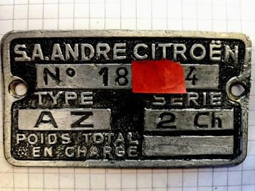 Plaque de châssis en canard côtelé pour 2CV 1955, Enlèvement ou Envoi, Utilisé, Citroën