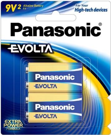 Pack de 2 piles 9 Volts - Panasonic Evolta