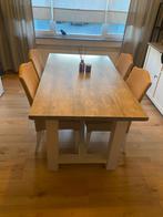 Eetkamertafel + 4 stoelen, Huis en Inrichting, Complete eetkamers, 4 tot 6 stoelen, Zo goed als nieuw, Ophalen, Wit / grijs