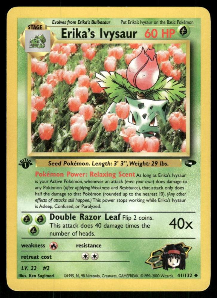 Erika's Ivysaur 41/132 - Gym Challenge (1st edition), Hobby en Vrije tijd, Verzamelkaartspellen | Pokémon, Gebruikt, Verzenden