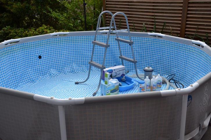 Zwembad intex 3,05m x 76cm met trap zeil pomp stofzuiger…, Jardin & Terrasse, Piscines, Utilisé, Piscines hors sol, Moins de 80 cm
